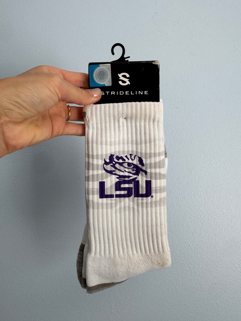 Strideline LSU Tigers Crew Socks NWT Collegiate Licensed Gear